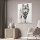 "Wolf Sketch" Canvas Stretched, 0.75" - Print