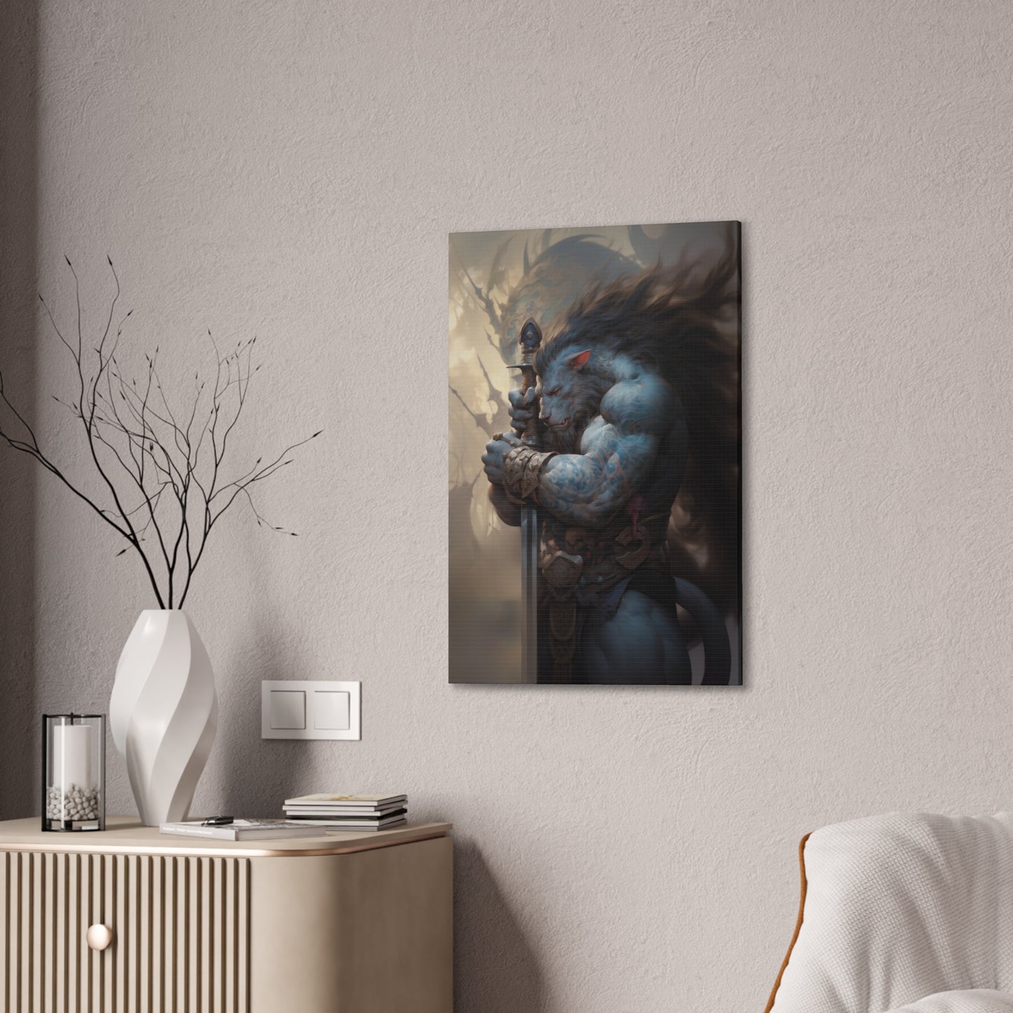 "Werewolf Warrior" Canvas Stretched, 0.75" - Print