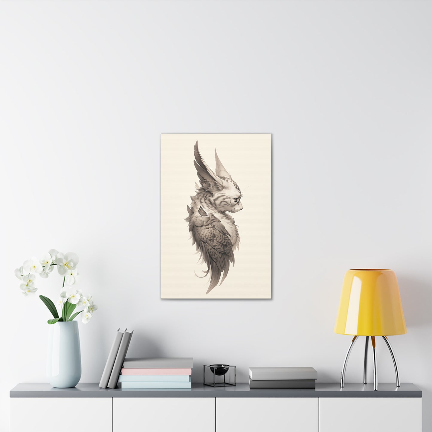 "Wing Eared Cat" Canvas Stretched, 0.75" - Print