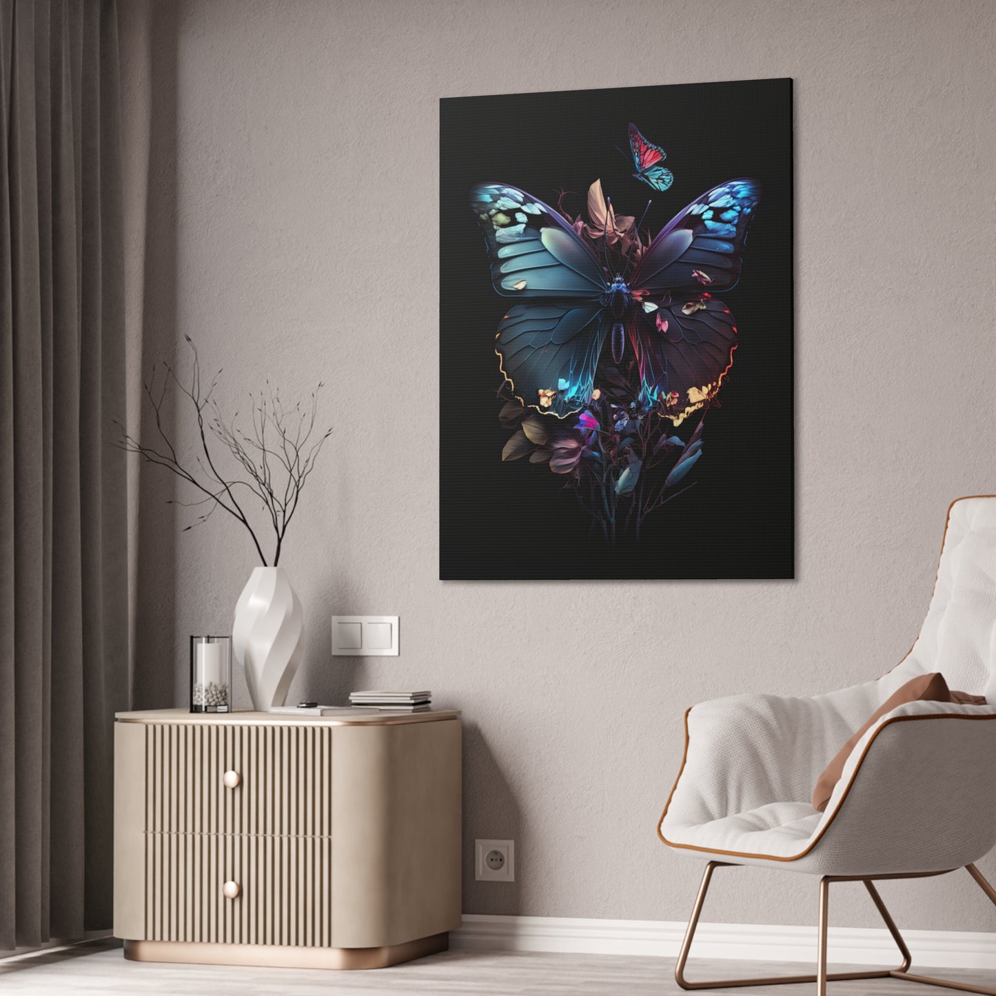 "Black Pearl Butterfly" Canvas Stretched, 0.75" - Print