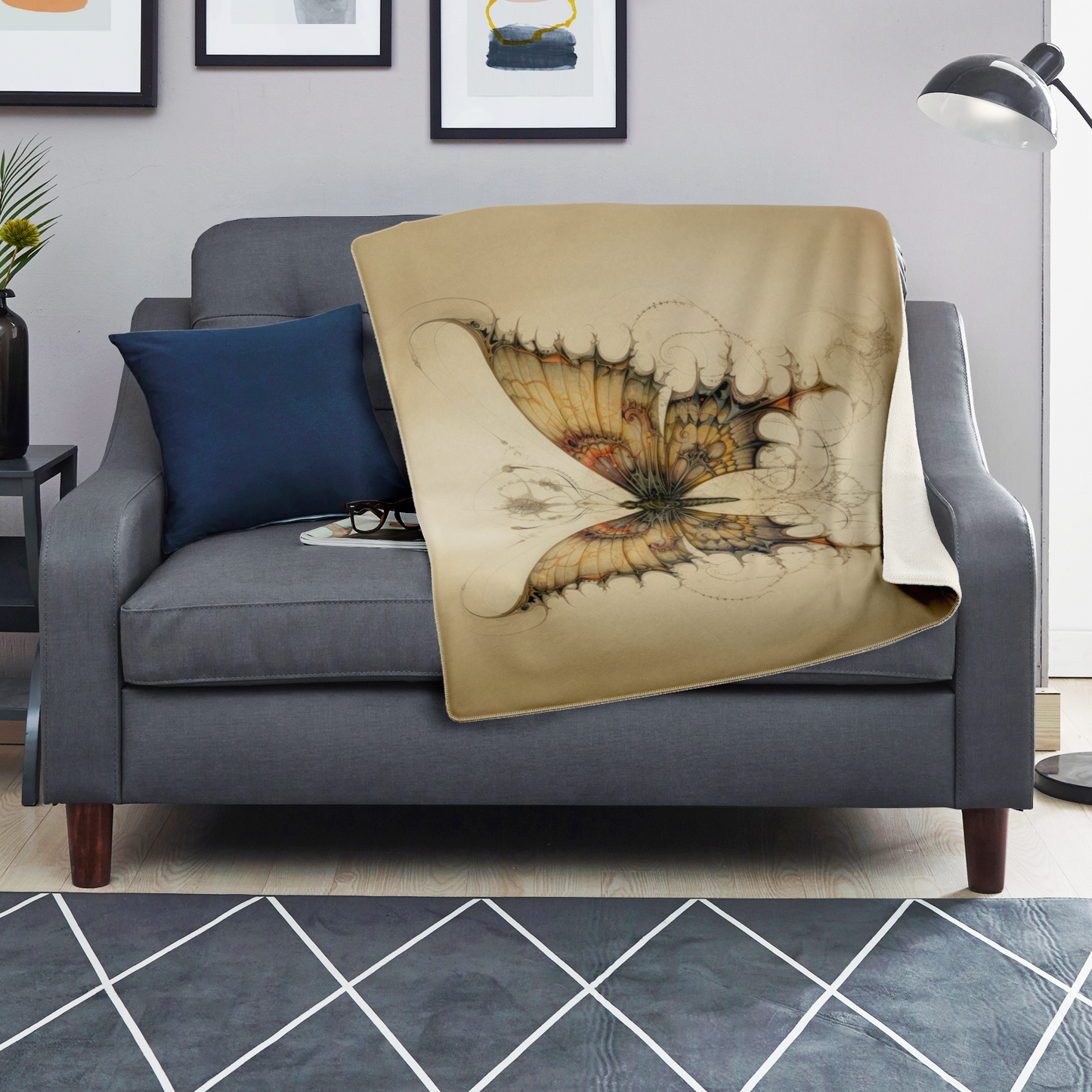 Dragontailed Butterfly Premium Microfleece Blanket