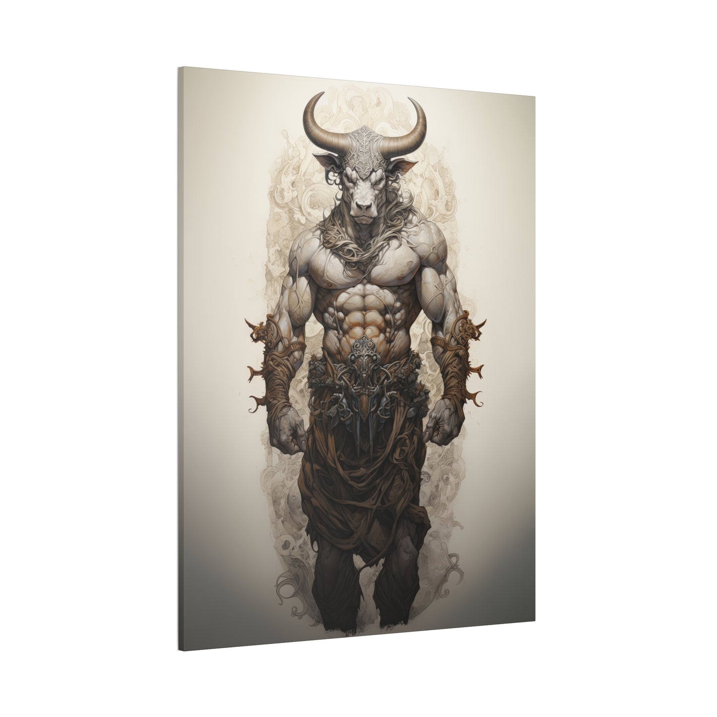 "Minotaur Deity" Canvas Stretched, 0.75" - Print