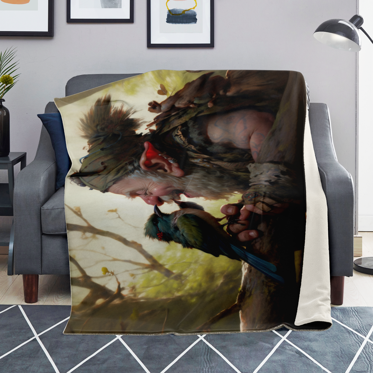 Feathered Jester Premium Microfleece Blanket