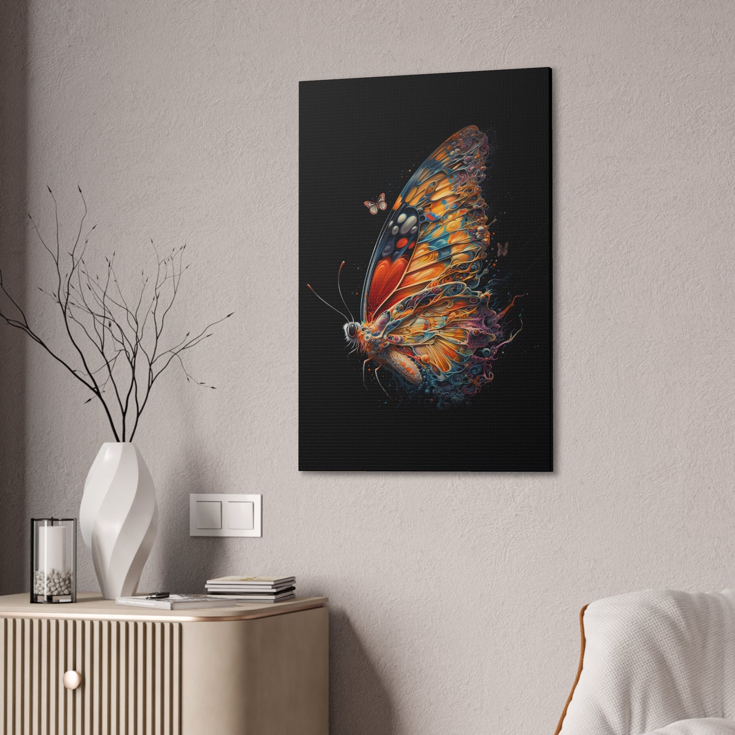 "Liquid Mirage Butterfly" Canvas Stretched, 0.75" - Print