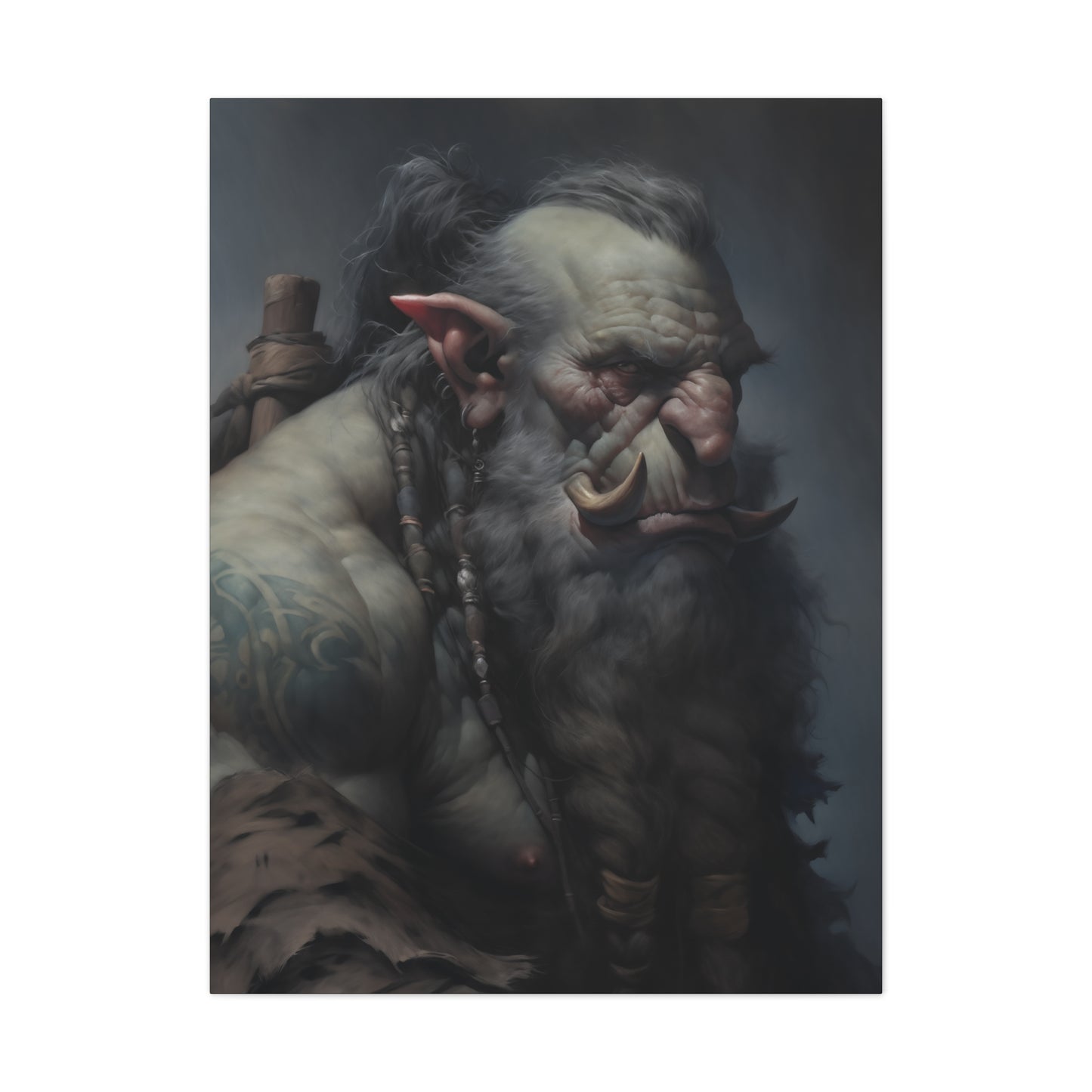 "Troll Warrior Portrait" Canvas Stretched, 0.75" - Print