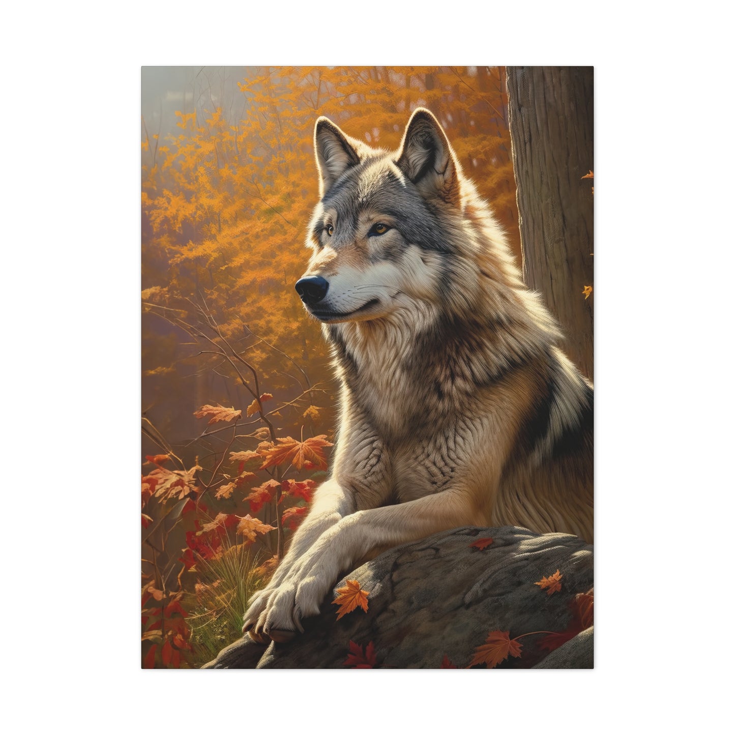 "Watcher Wolf" Canvas Stretched, 0.75" - Print