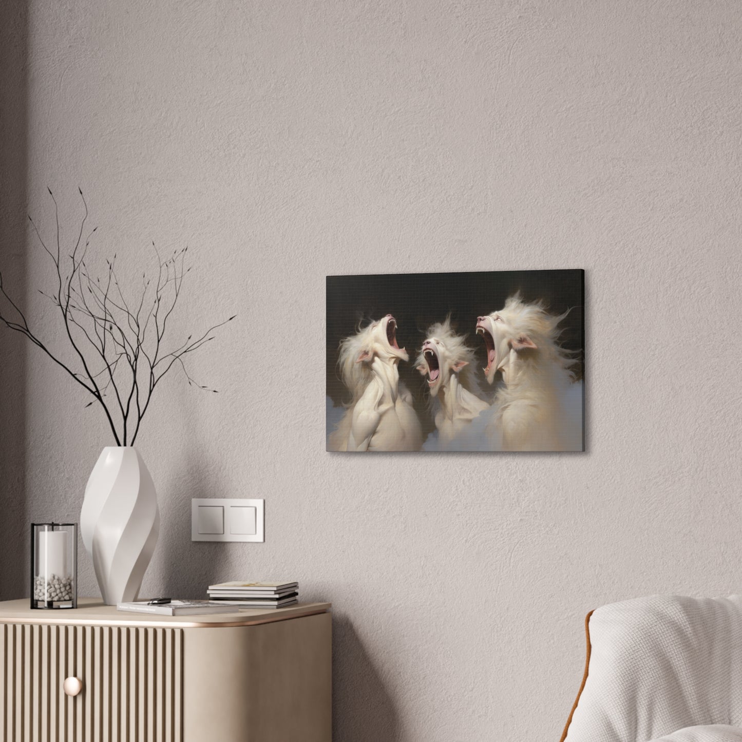 "Albino Werewolf Chorus"  Canvas Stretched, 0.75" - Print