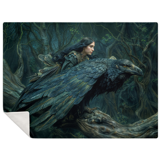 Lady Of The Crows Premium Microfleece Blanket