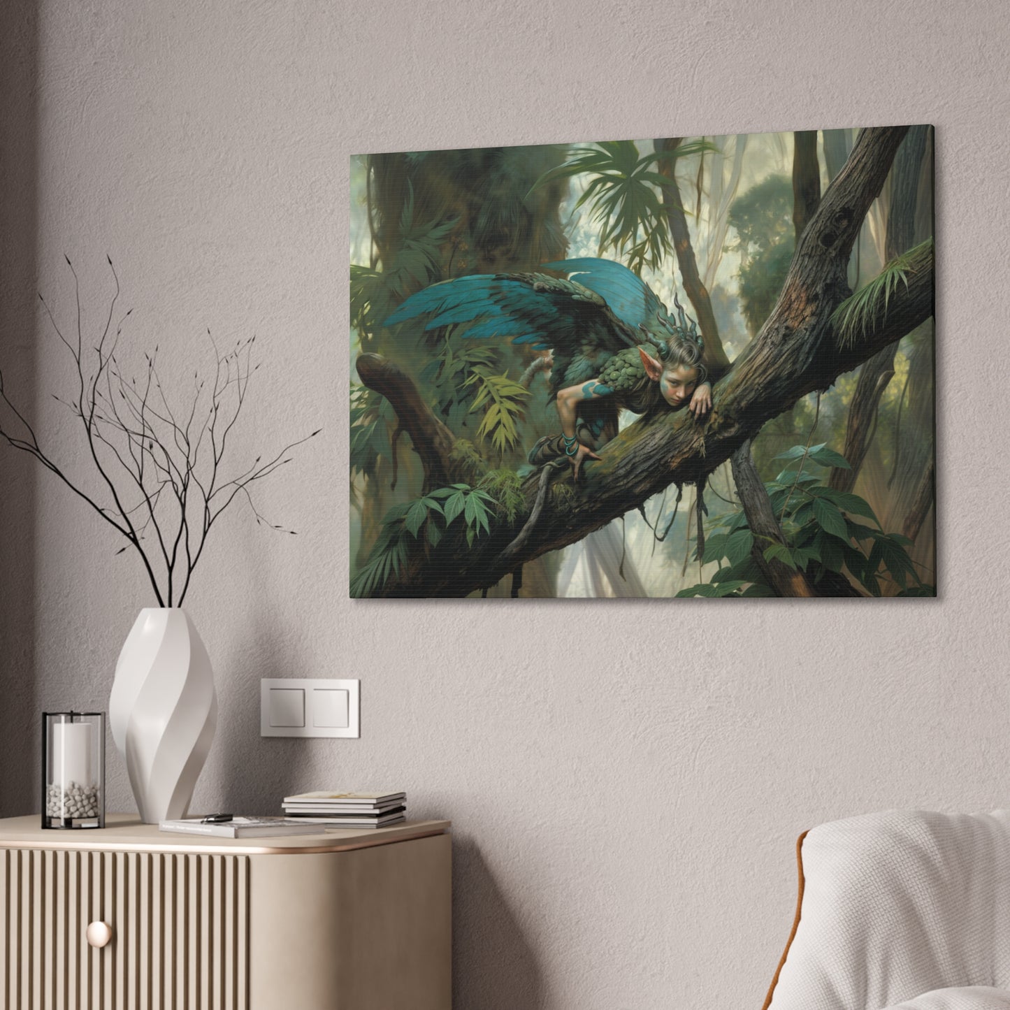 "The Woodland Sprite’s Watcher"  Canvas Stretched, 0.75" - Print