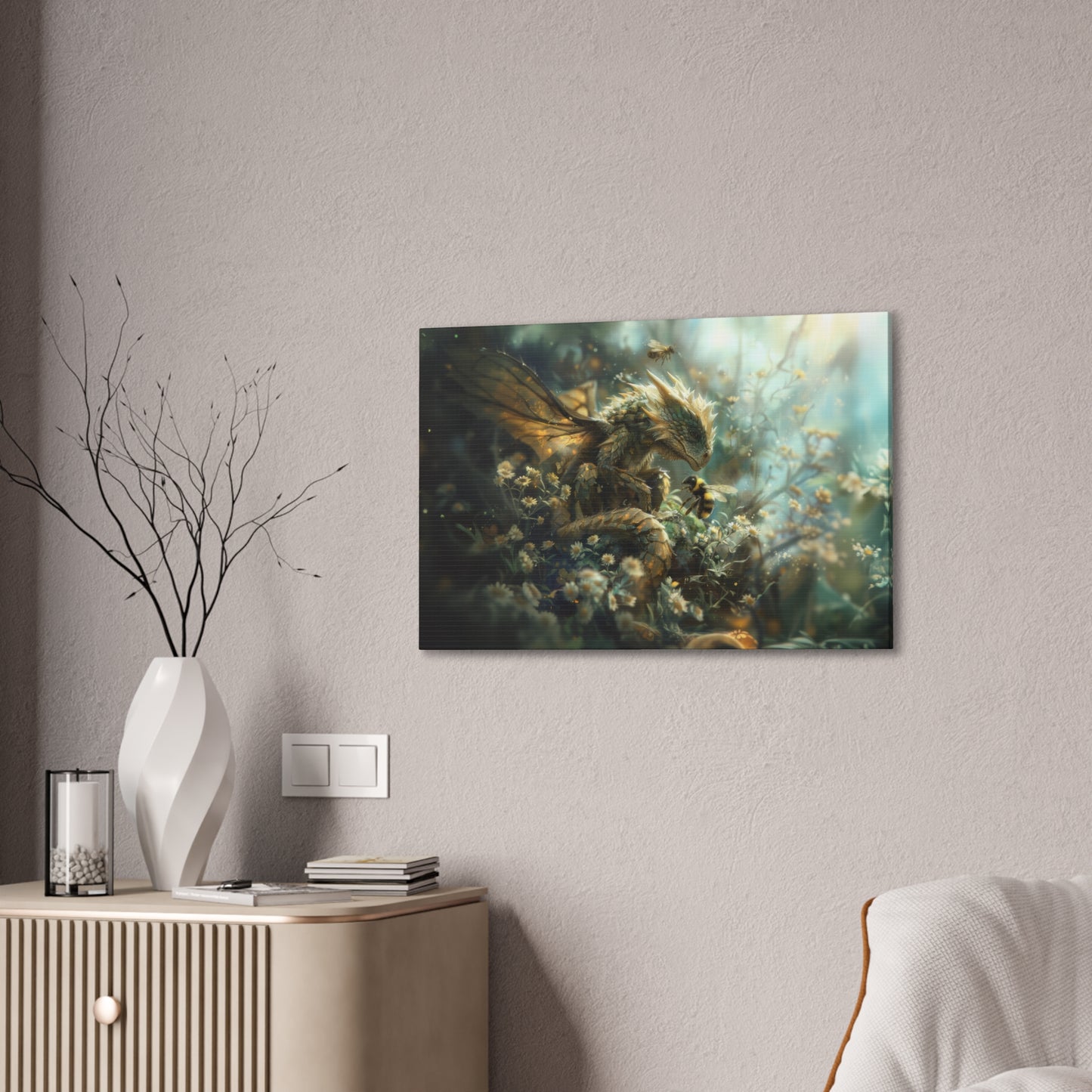 "Bumble Dragon"  Canvas Stretched, 0.75" - Print