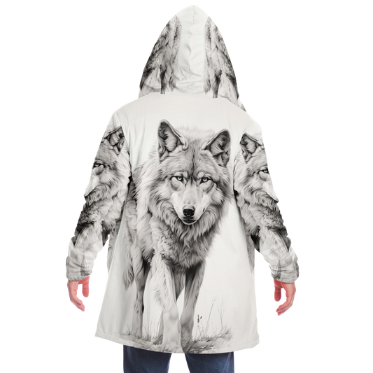 Wolf Sketch Microfleece Cloak