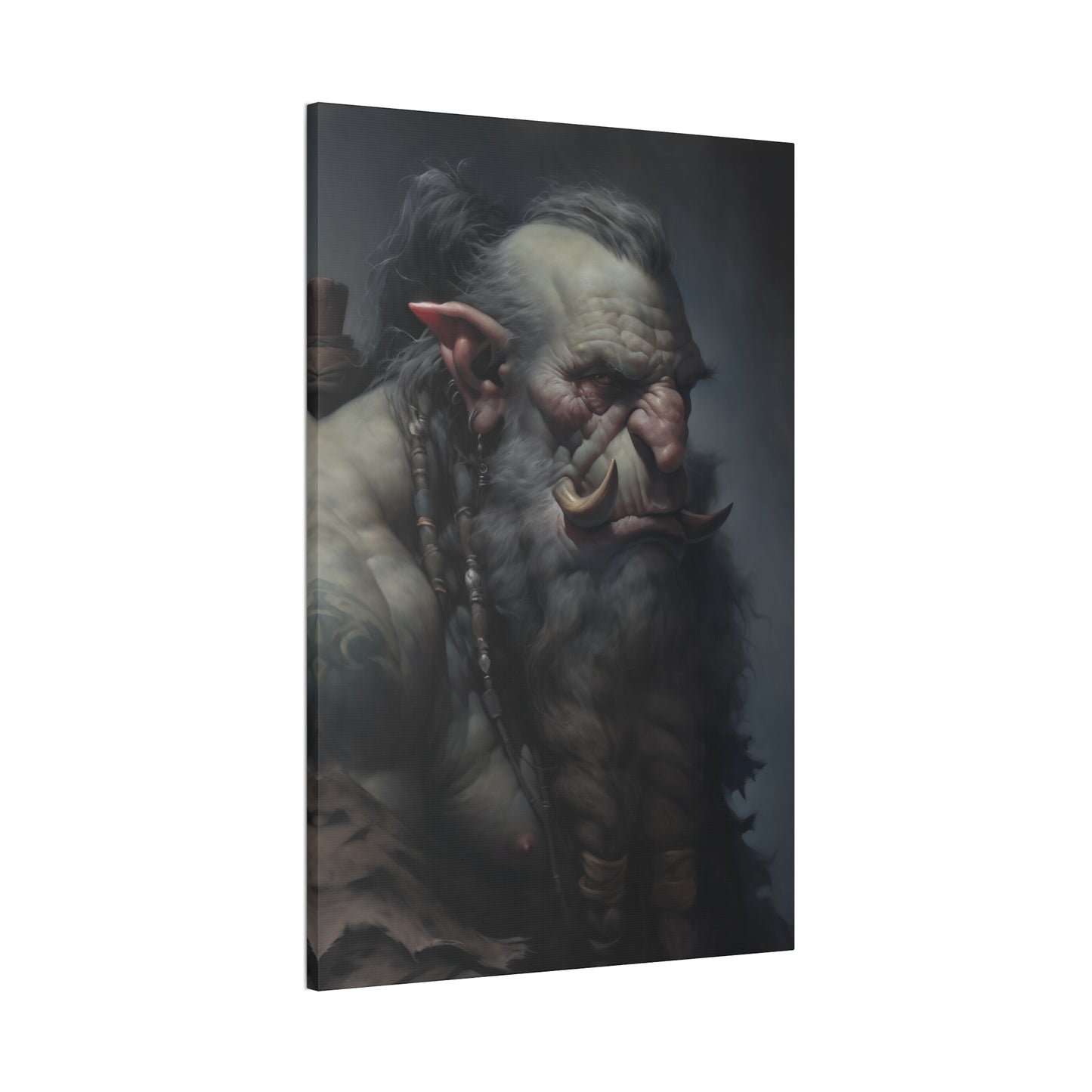 "Troll Warrior Portrait" Canvas Stretched, 0.75" - Print