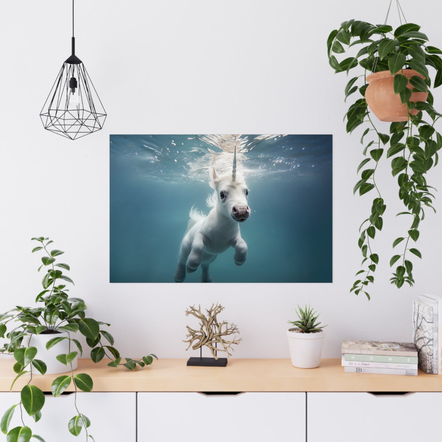 "Unicorns Aquatic Escapade" Poster - Print