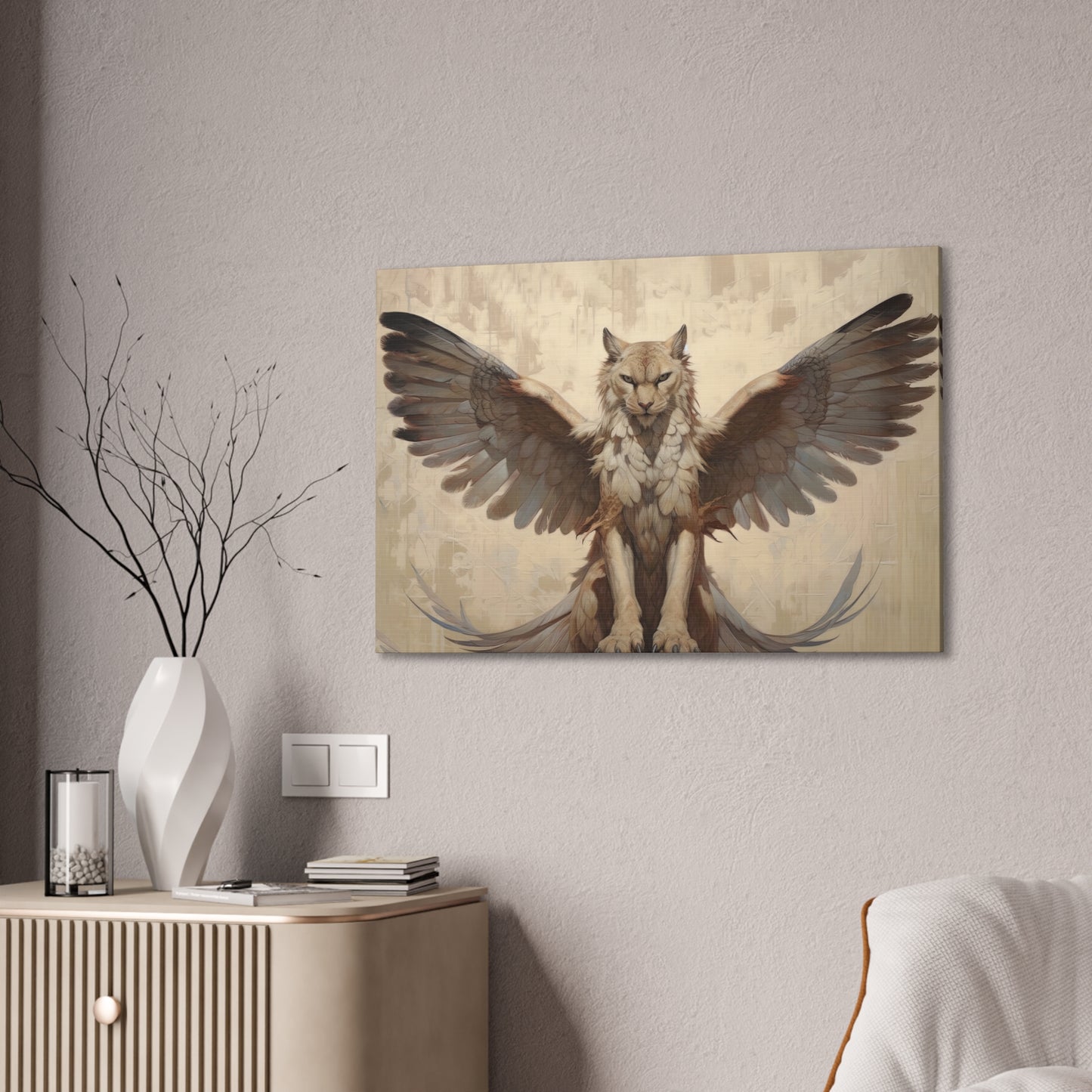 "Winged Wildcat"  Canvas Stretched, 0.75" - Print