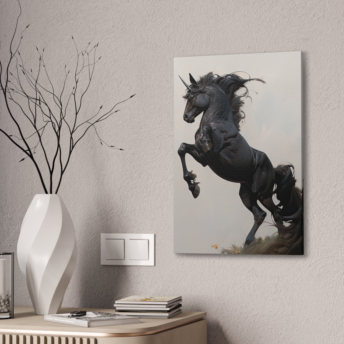 "Midnight Unicorn" Canvas Stretched, 0.75" - Print