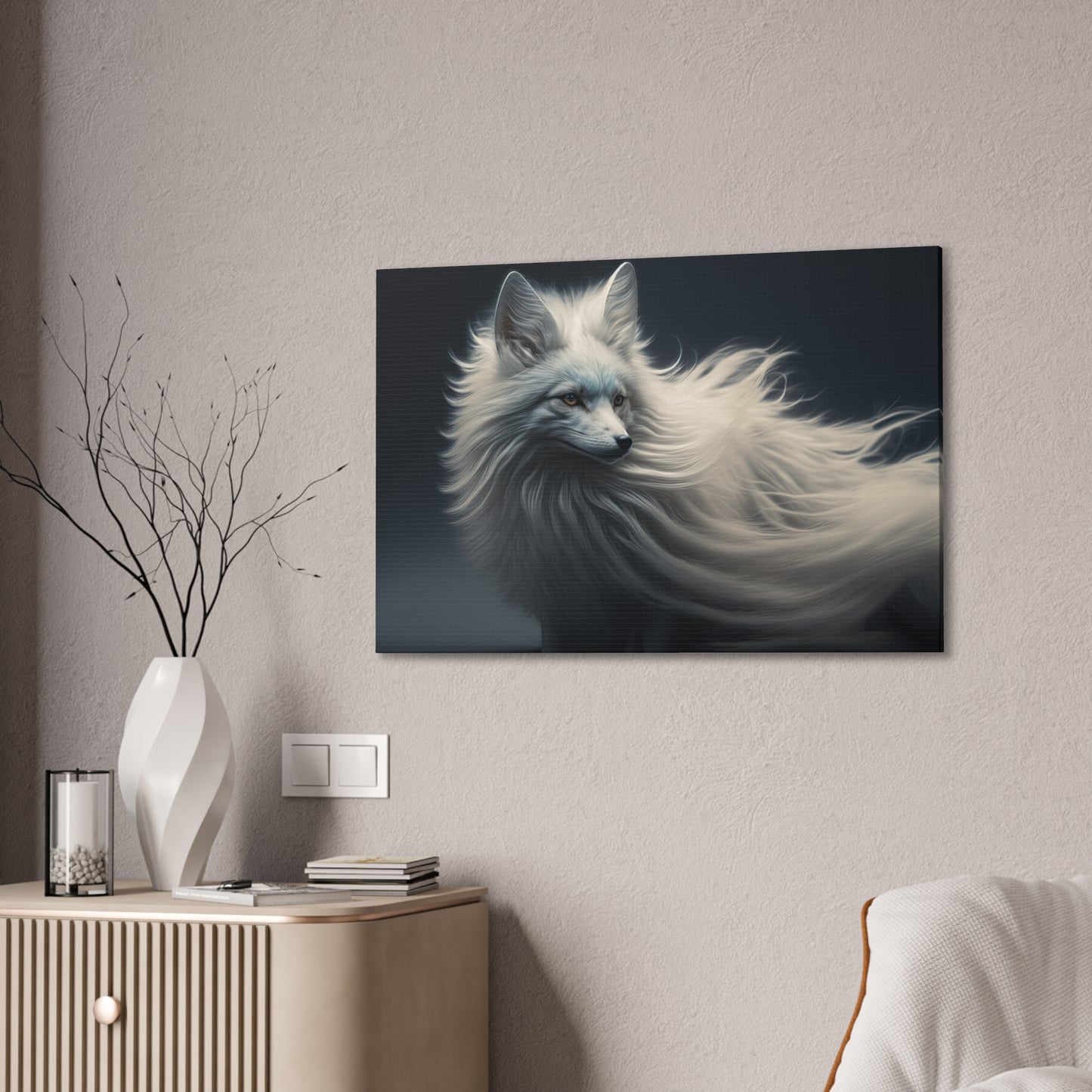 "Winter Wisp Fox"  Canvas Stretched, 0.75" - Print