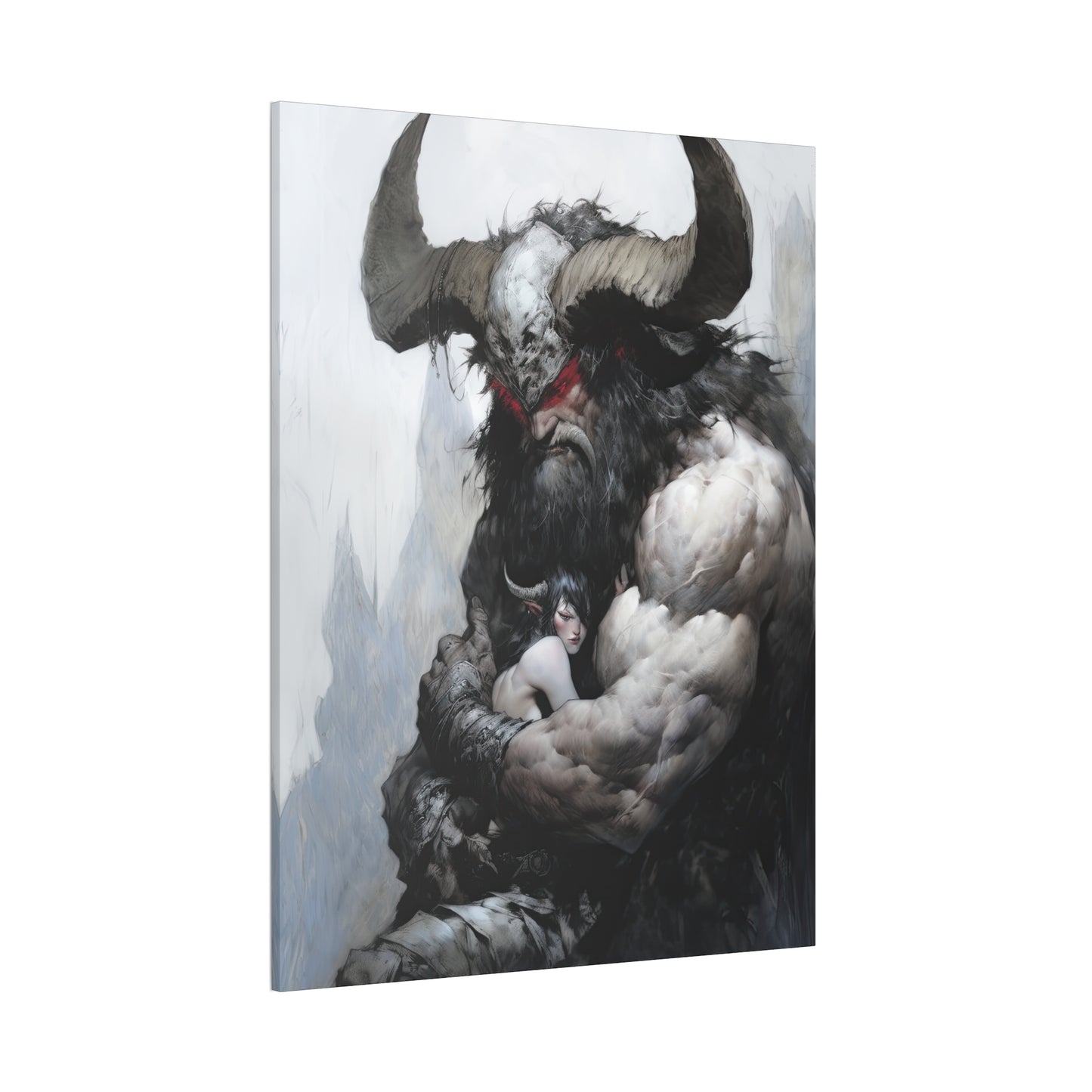 "Horned Protector" Canvas Stretched, 0.75" - Print