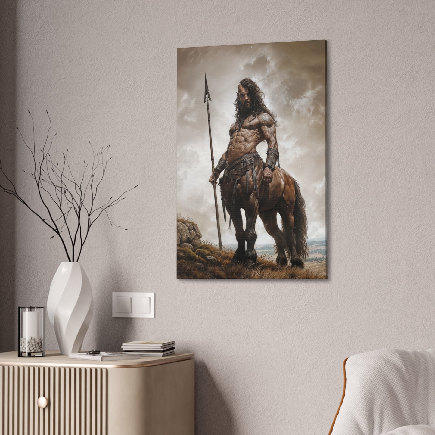 "Centaur Spearman" Canvas Stretched, 0.75" - Print