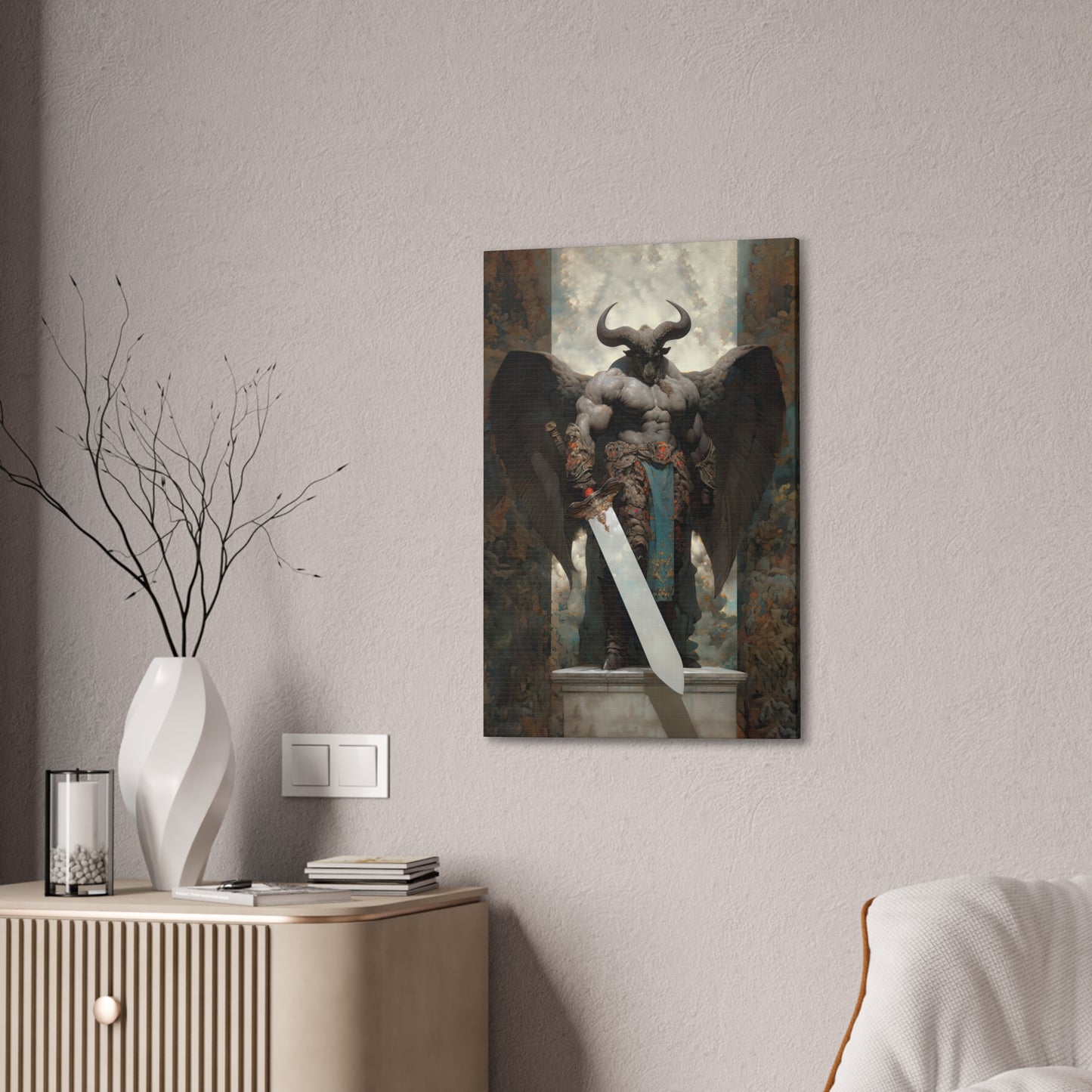 "Winged Minotaur" Canvas Stretched, 0.75" - Print