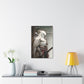 "Red & White Falcon Owl Samurai" Canvas Stretched, 0.75" - Print