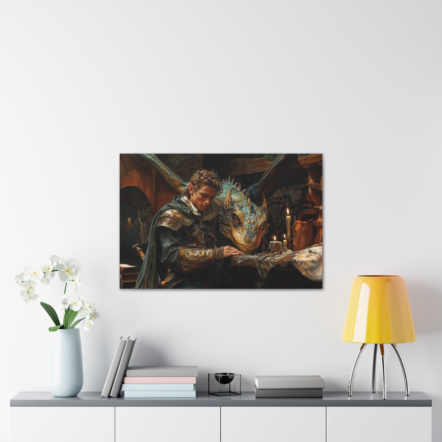 "Candlelit Companions"  Canvas Stretched, 0.75" - Print