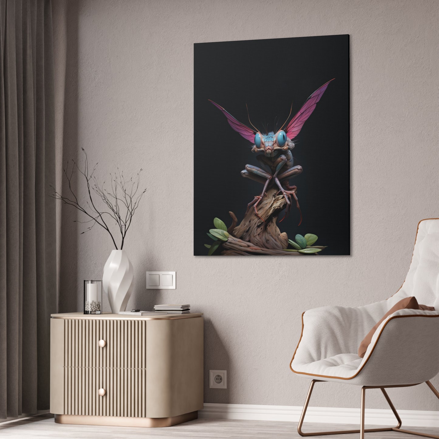 "Pixie Bug" Canvas Stretched, 0.75" - Print