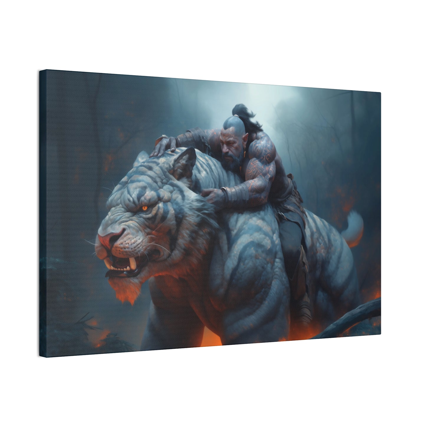 "Tiger Rider"  Canvas Stretched, 0.75" - Print