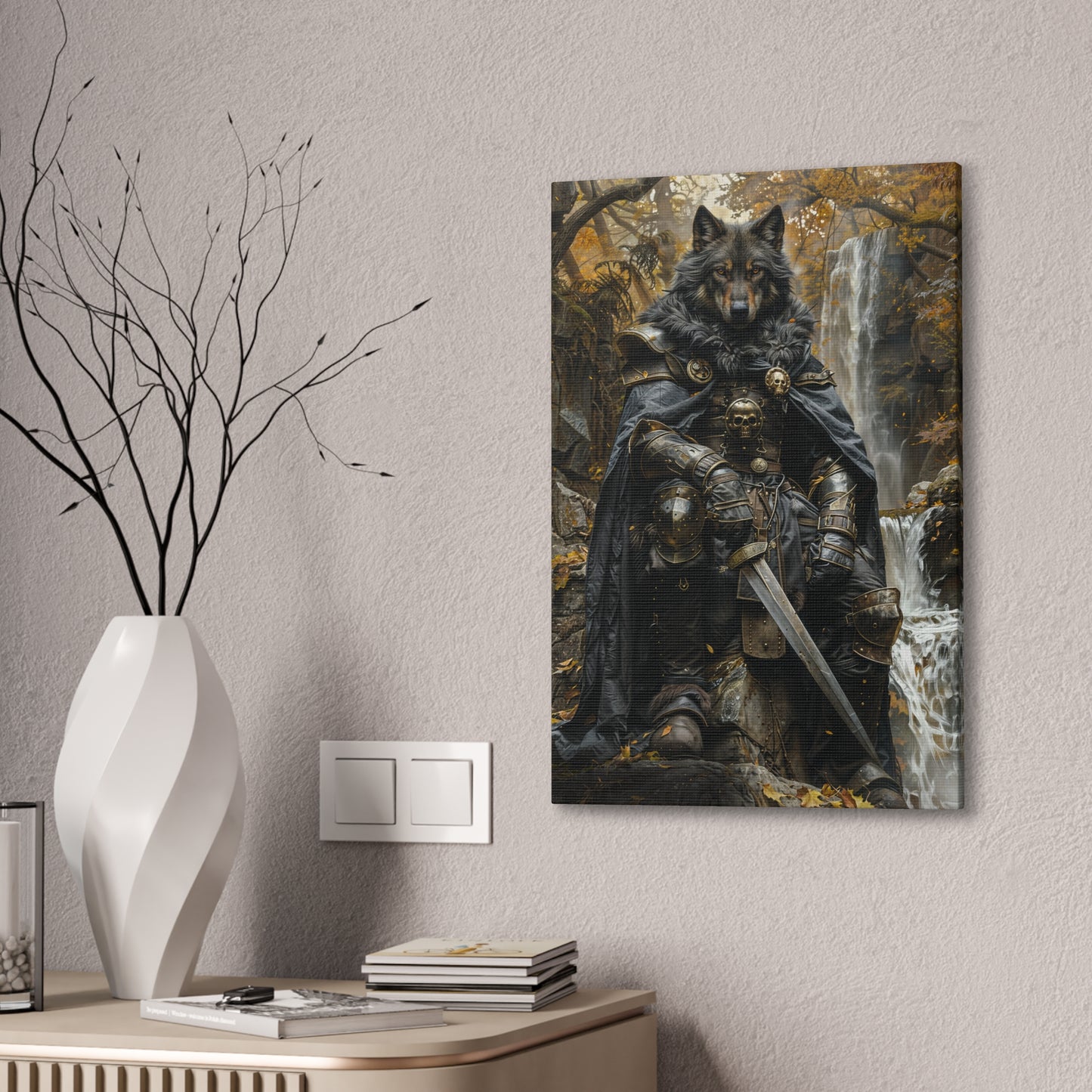 "Dark Wolf" Canvas Stretched, 0.75" - Print