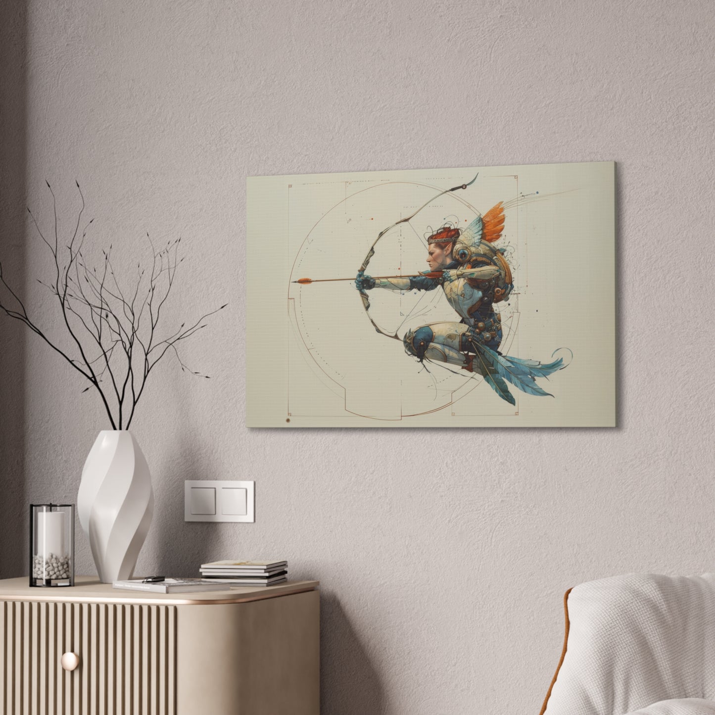 "Skyborne Archer"  Canvas Stretched, 0.75" - Print