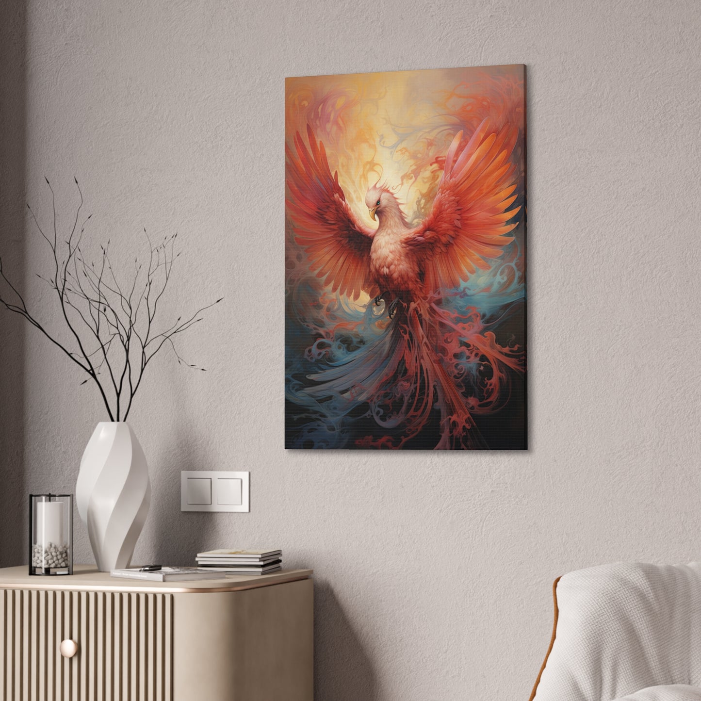 "Fluid Phoenix Dreaming" Canvas Stretched, 0.75" - Print