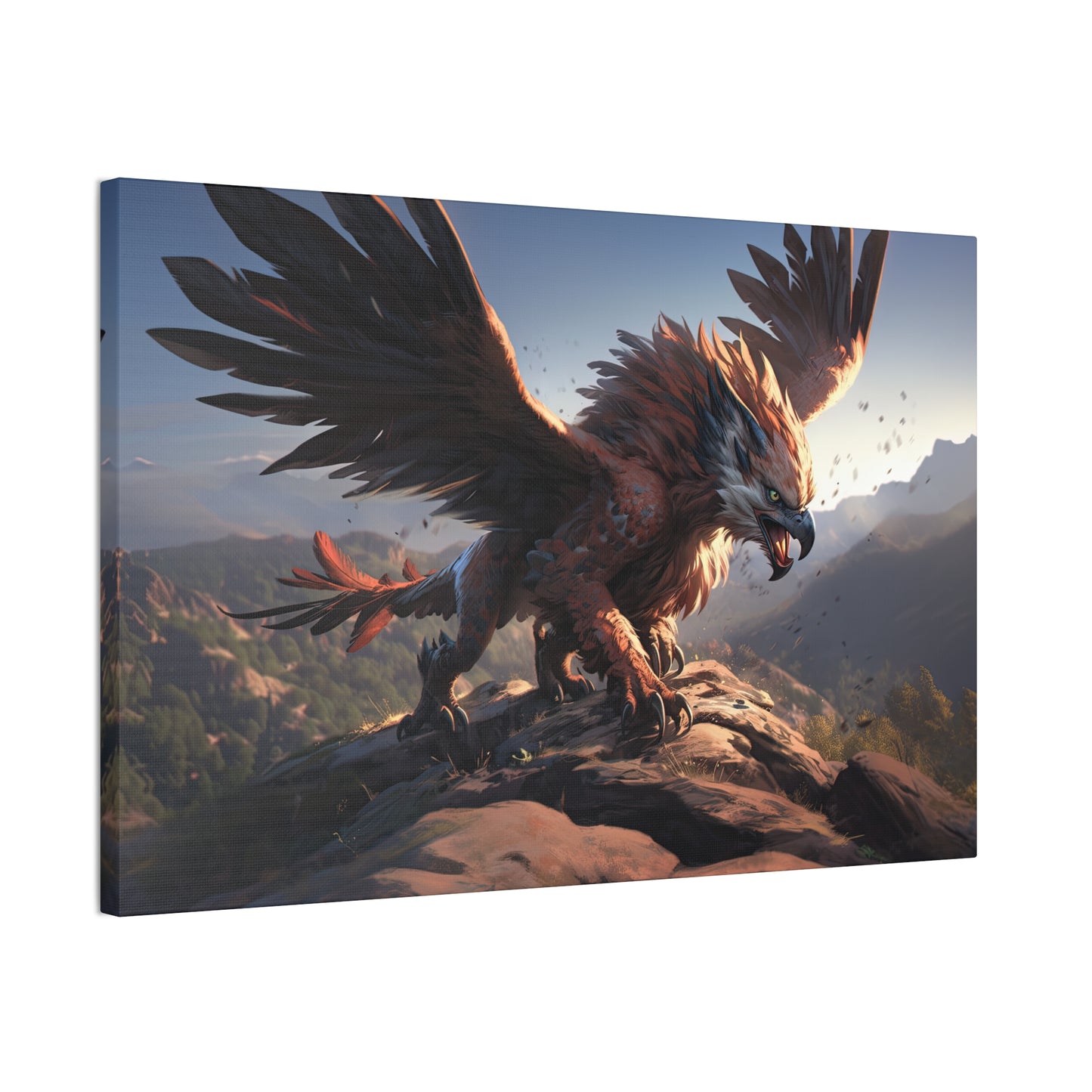 "Griffon Touchdown"  Canvas Stretched, 0.75" - Print