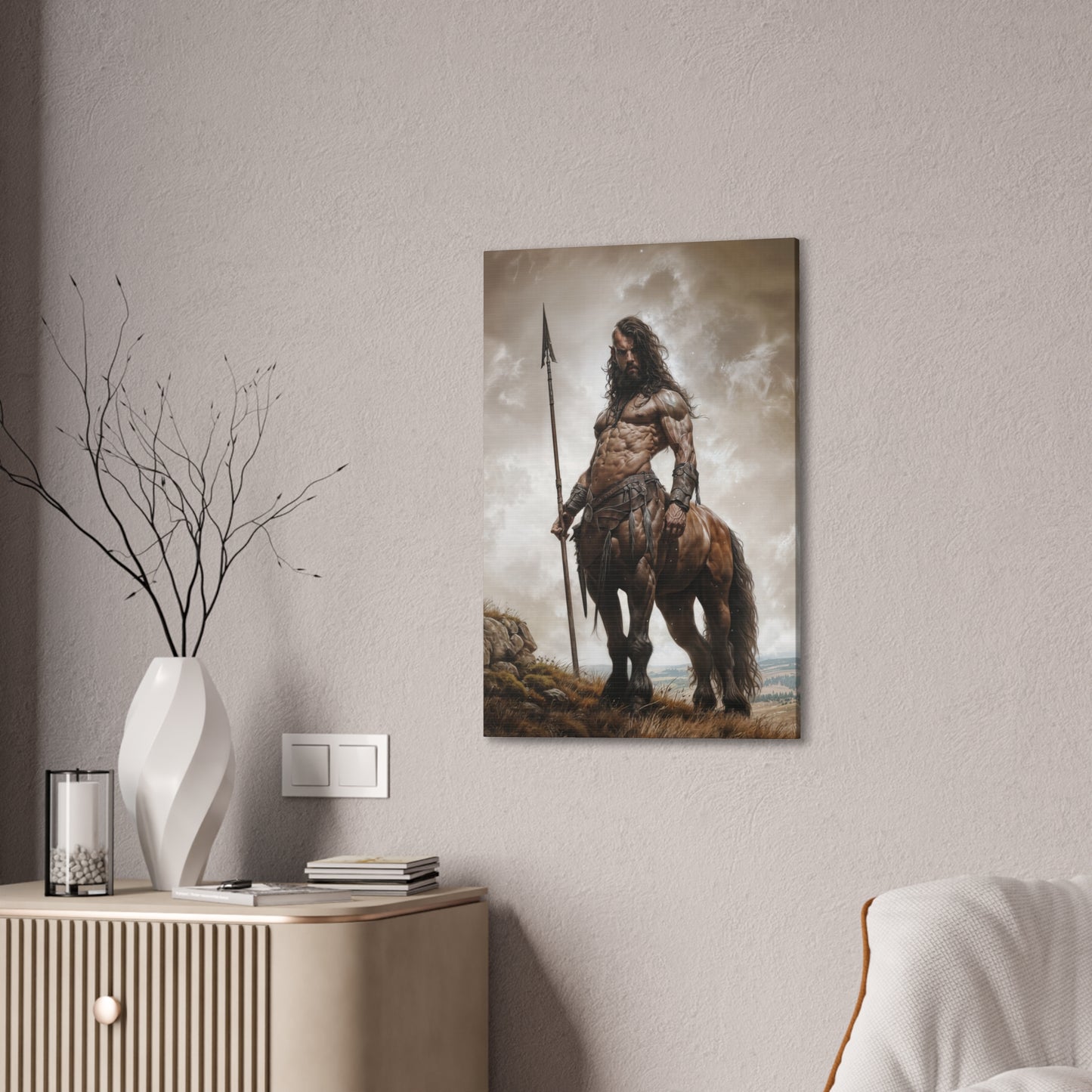 "Centaur Spearman" Canvas Stretched, 0.75" - Print