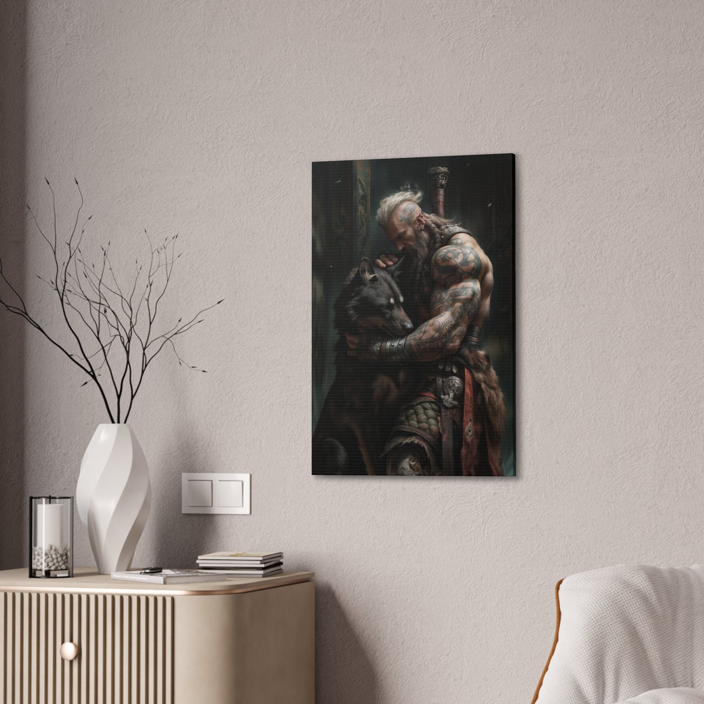 "Vikings Best Friend" Canvas Stretched, 0.75" - Print