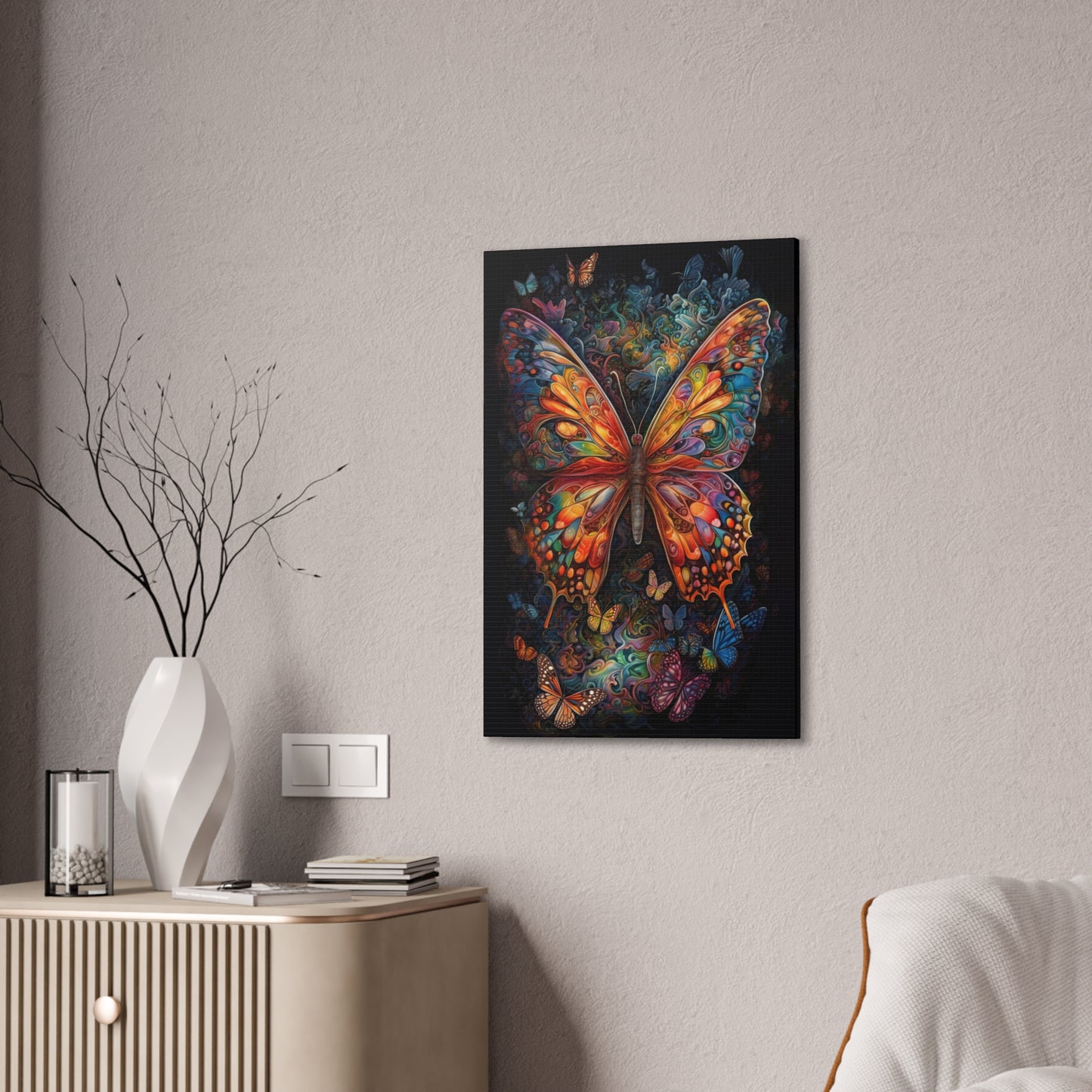 "Psychedelic Monarch" Canvas Stretched, 0.75" - Print