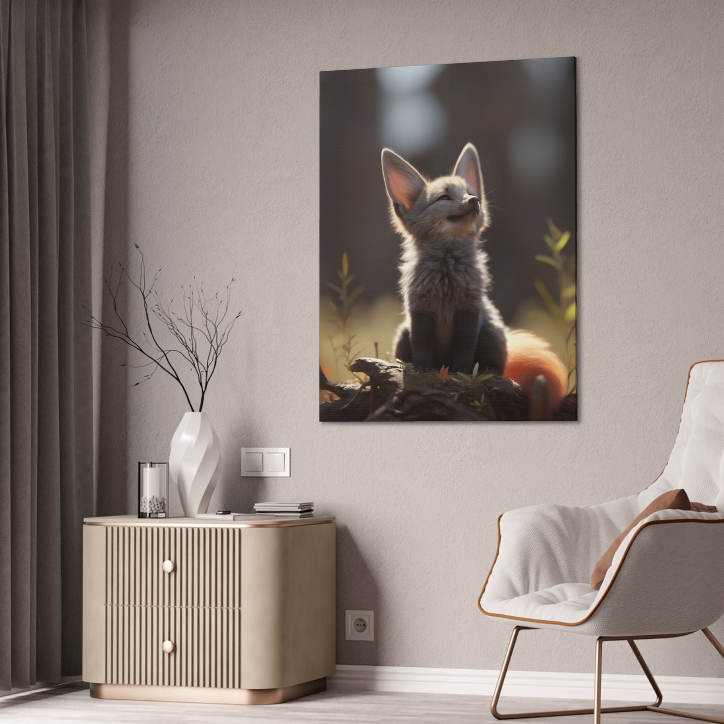 "Dawn Fox" Canvas Stretched, 0.75" - Print