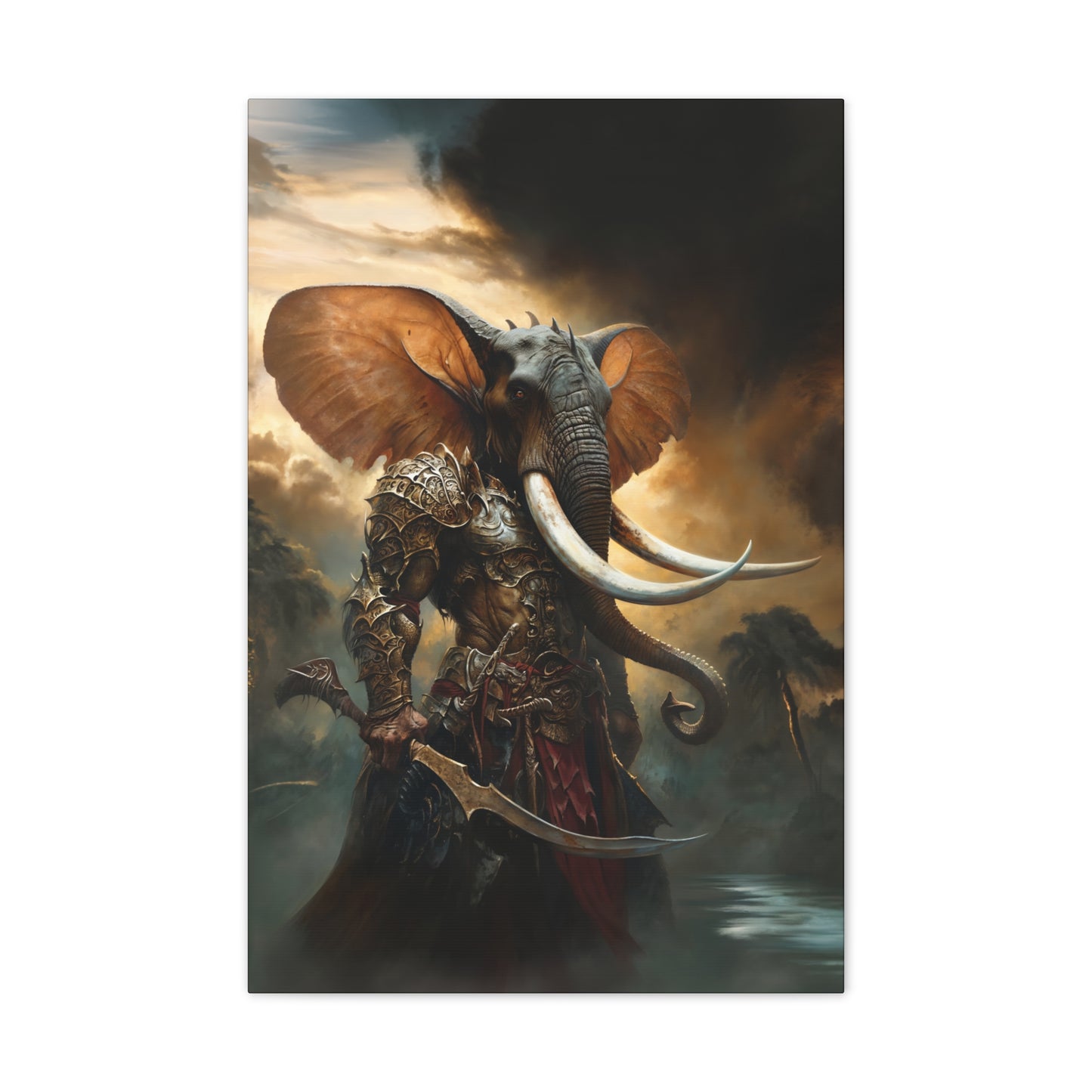 "Ivory Ottoman" Canvas Stretched, 0.75" - Print