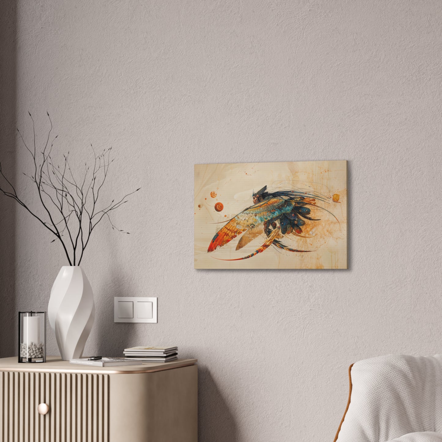 "Feather Fae Divebomb"  Canvas Stretched, 0.75" - Print