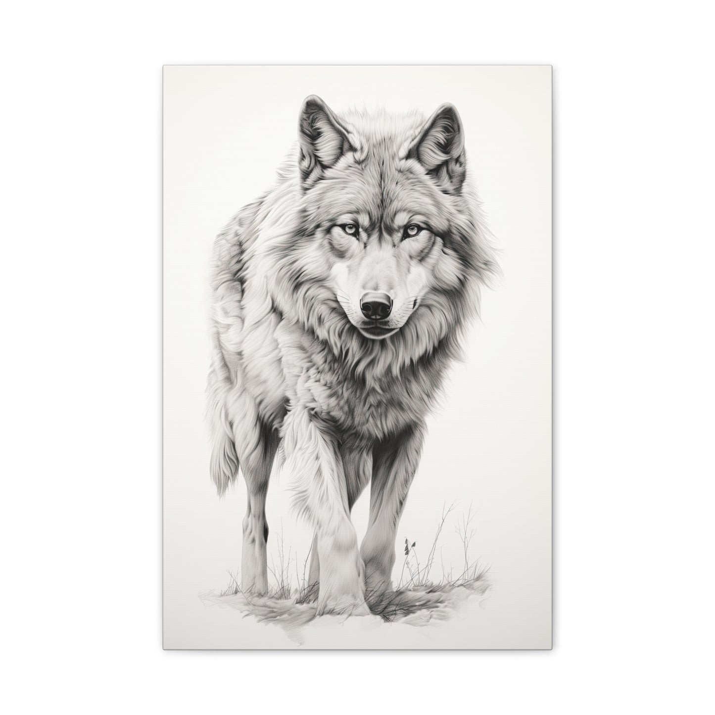 "Wolf Sketch" Canvas Stretched, 0.75" - Print