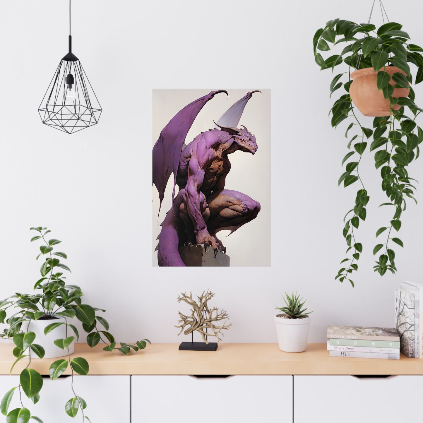 "Zephyrion The Violet Winged Draconian" Poster - Print