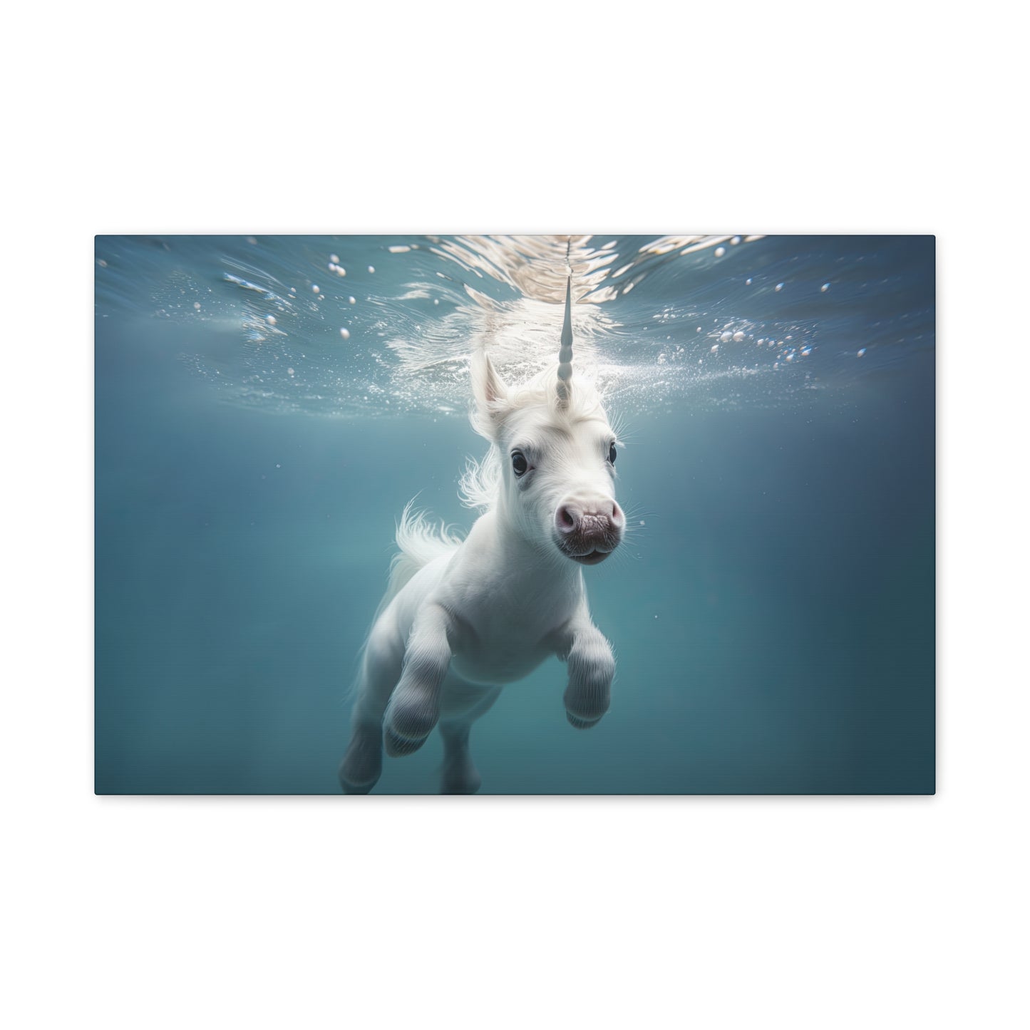 "Unicorns Aquatic Escapade"  Canvas Stretched, 0.75" - Print