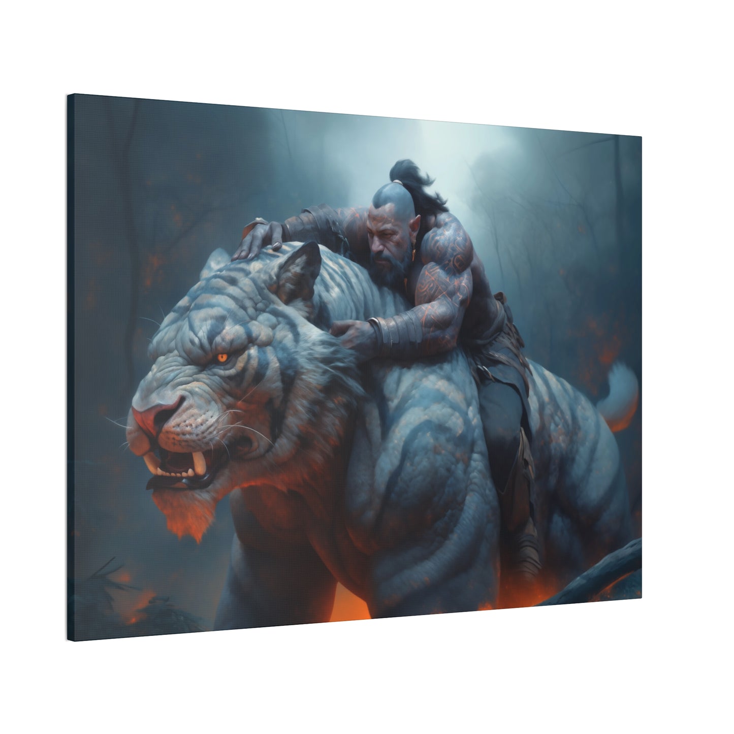 "Tiger Rider"  Canvas Stretched, 0.75" - Print