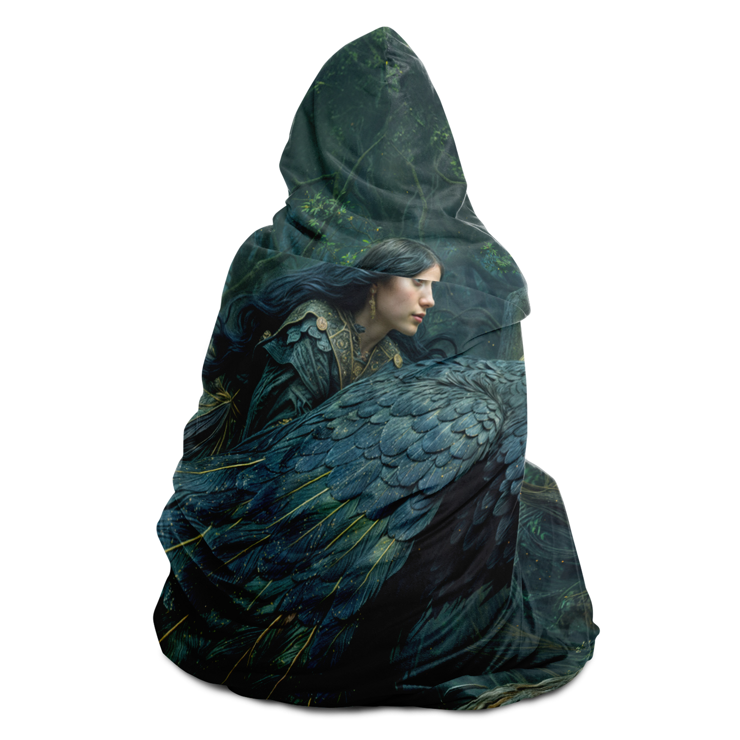 Lady of The Crows Hooded Blanket