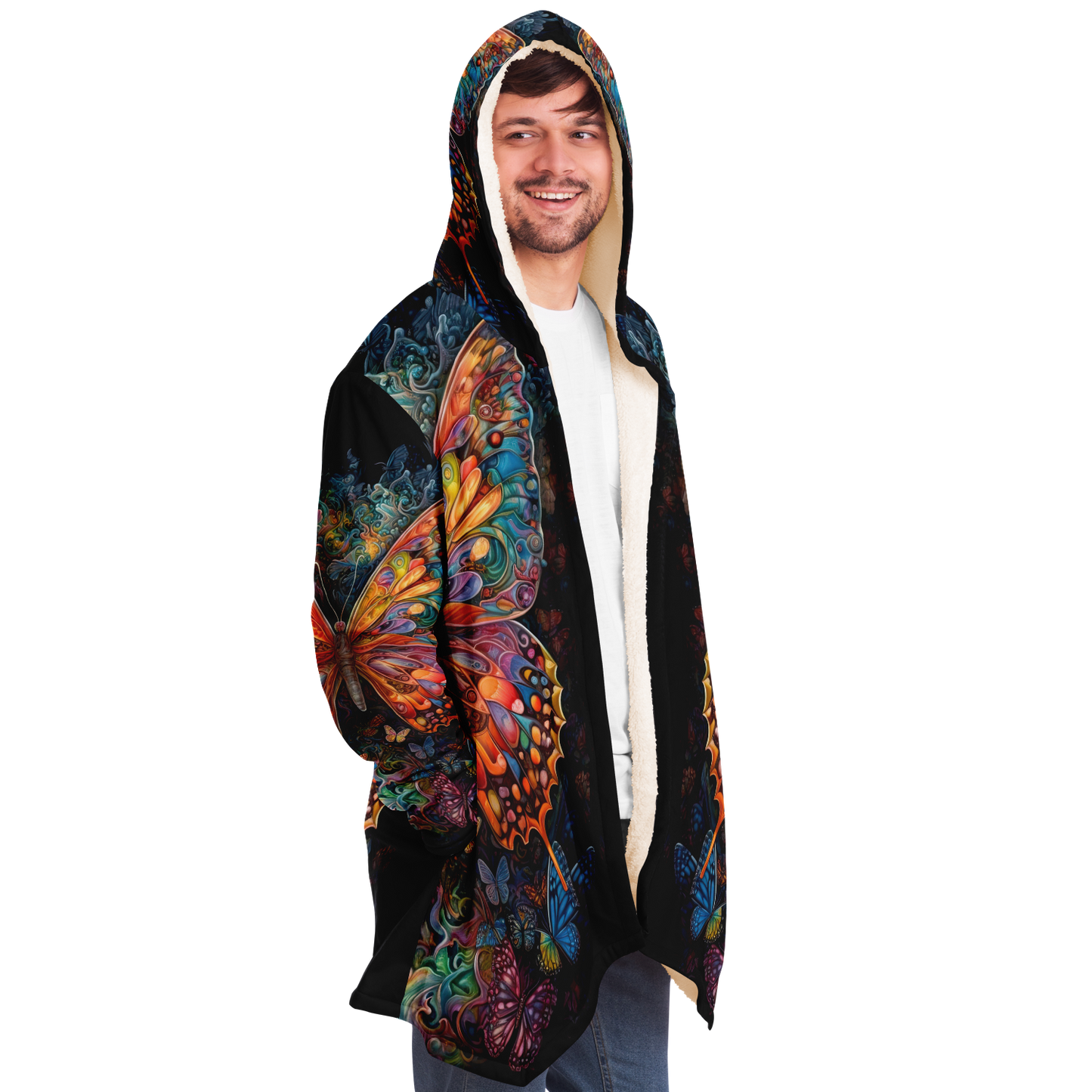 Psychedelic Monarch Microfleece Cloak