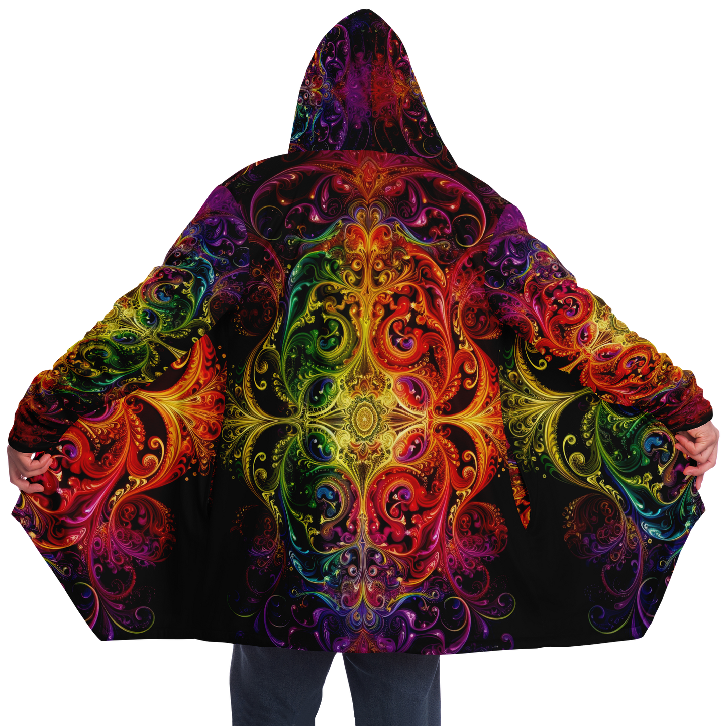 Rainbow Lace Microfleece Festival Cloak