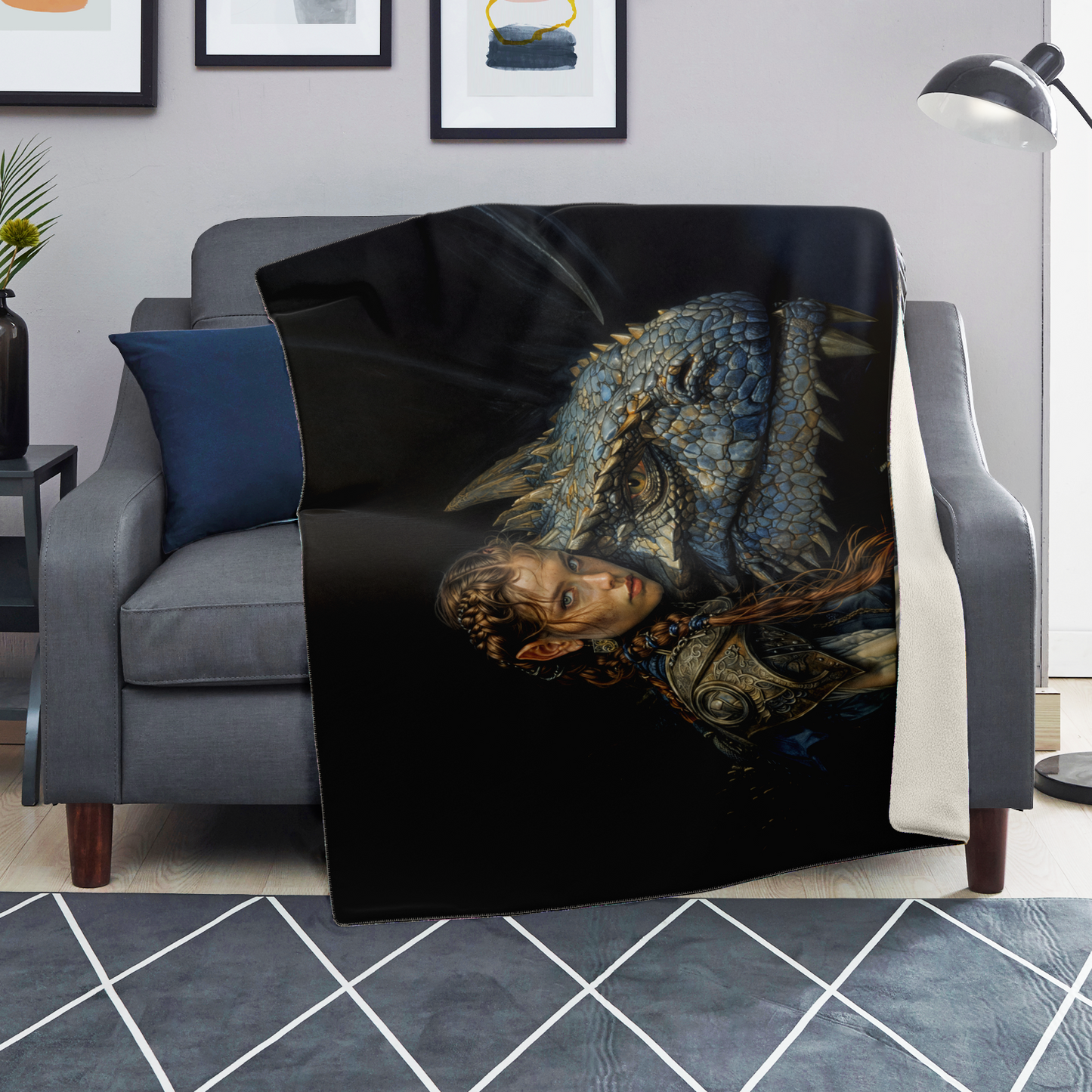 Bond Of The Dragonrider Premium Microfleece Blanket