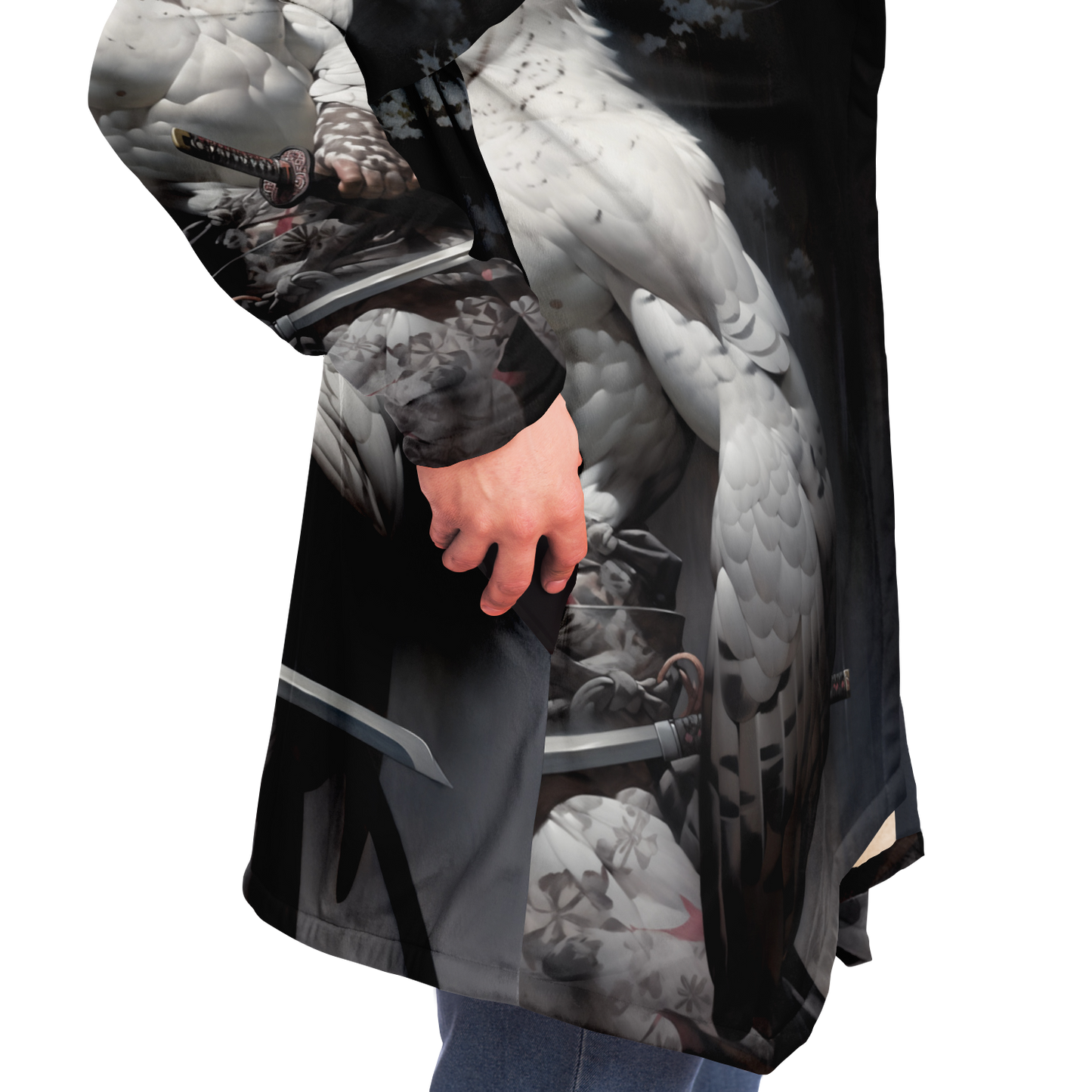 Falcon Owl Samurai Microfleece Cloak