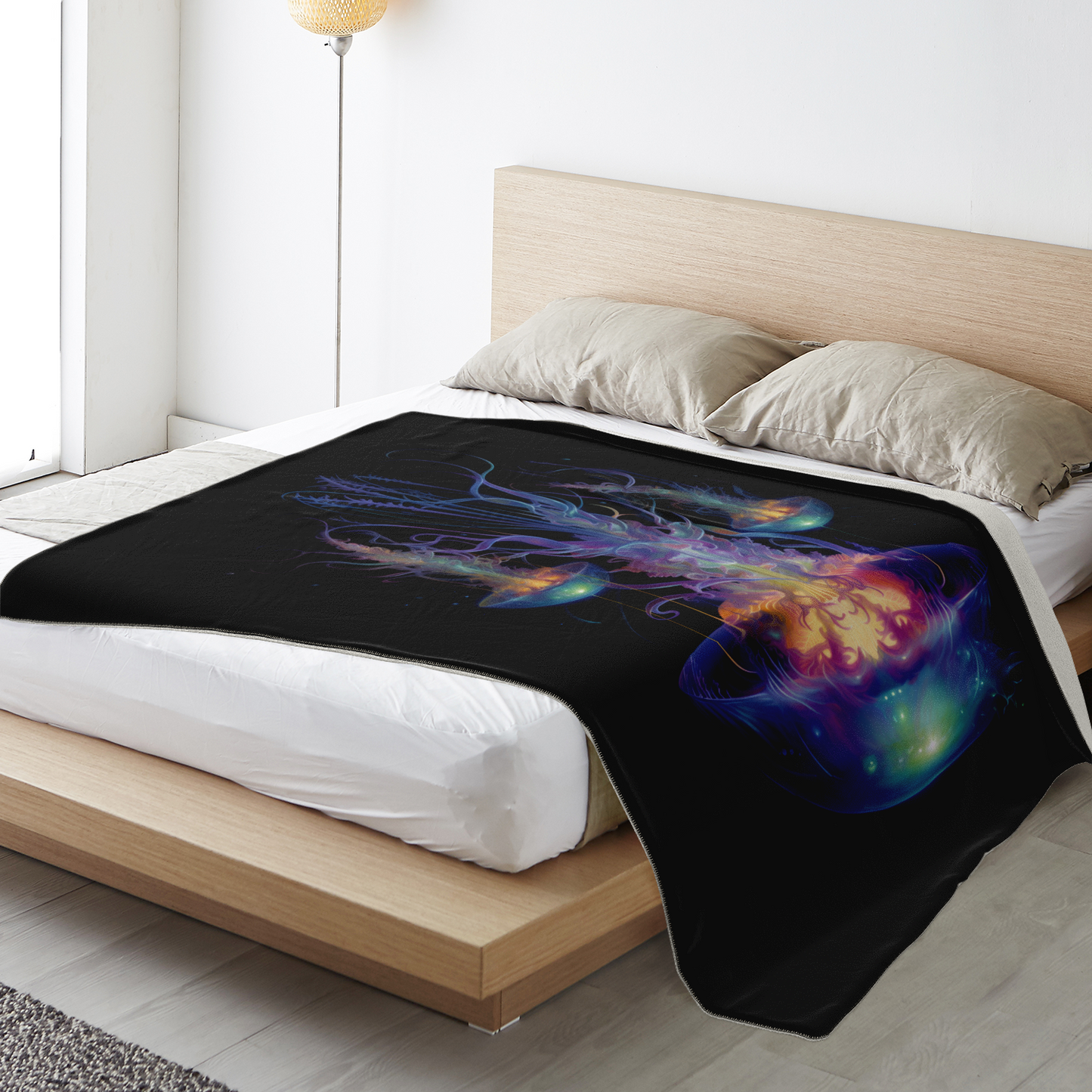 Space Jellyfish Premium Microfleece Blanket