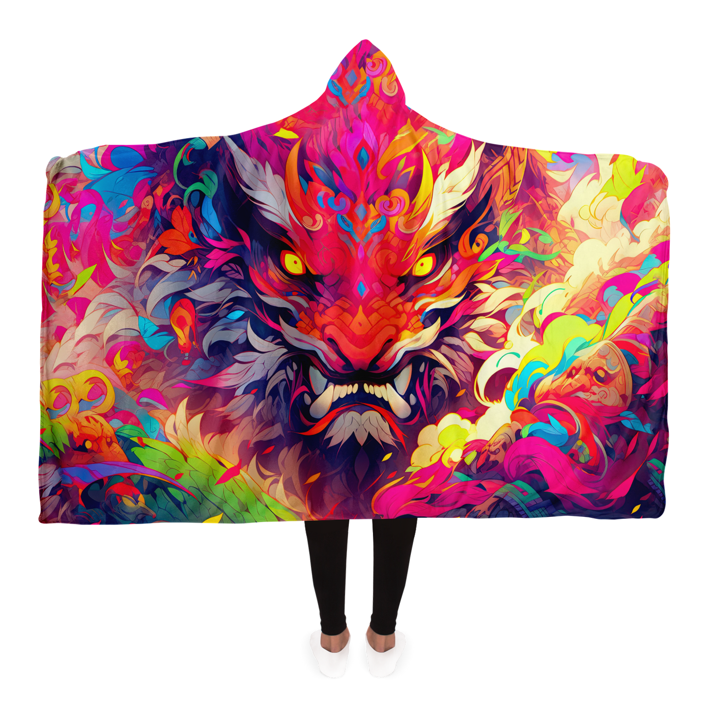 Oni Tiger Hooded Blanket