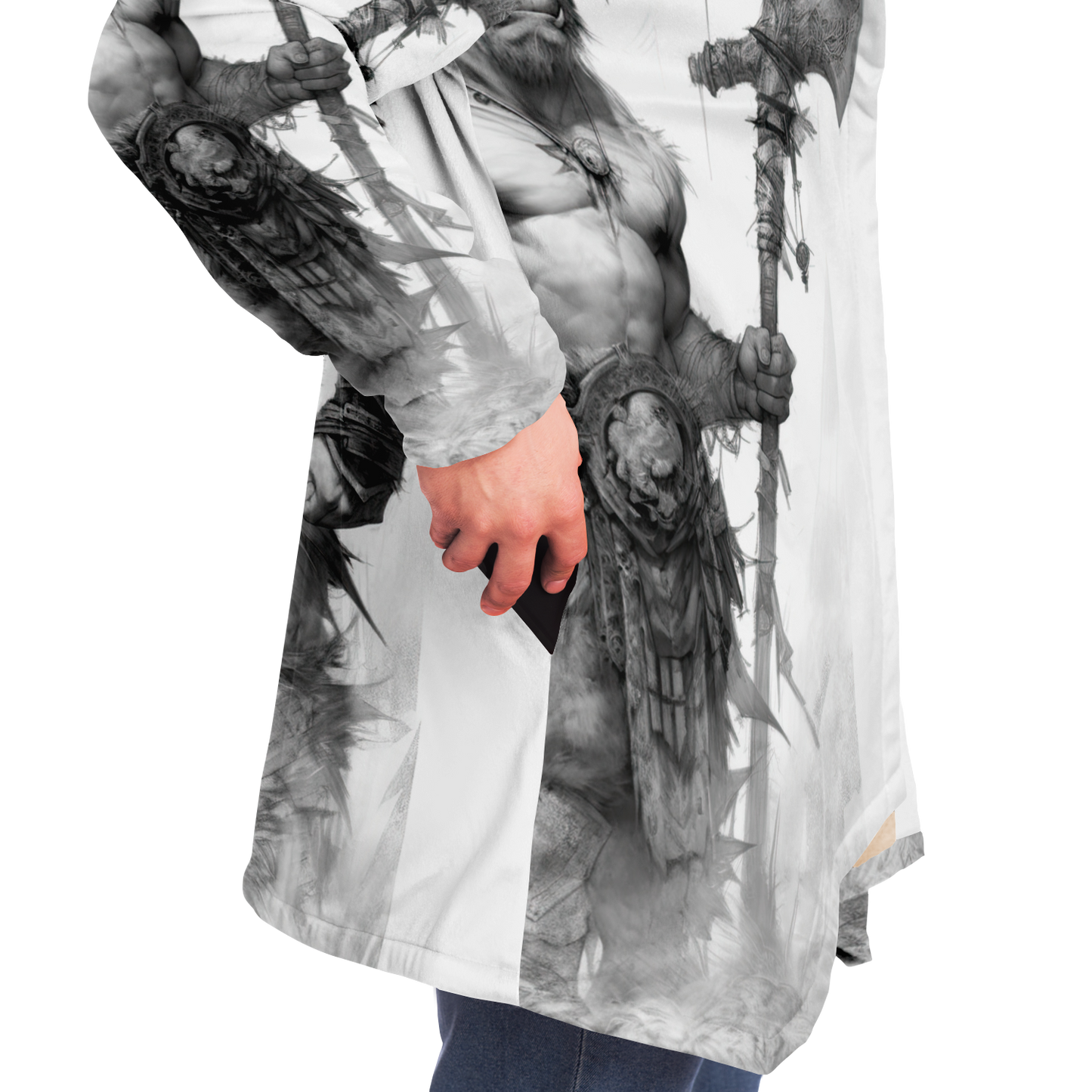 Minotaur Viking Sketch Microfleece Cloak