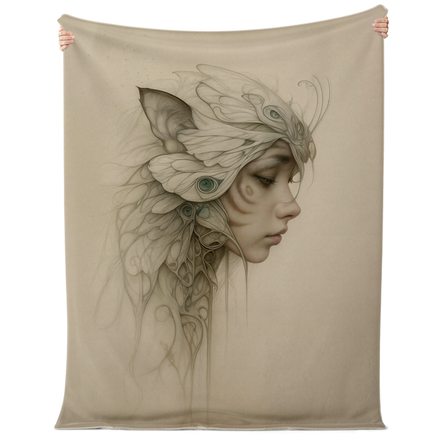 Woven in Whispered Feathers Premium Microfleece Blanket